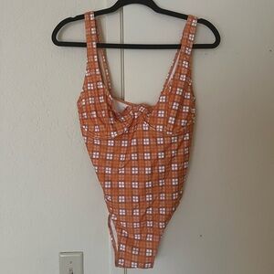 NWT Faithfull the Brand one piece plaid swimsuit